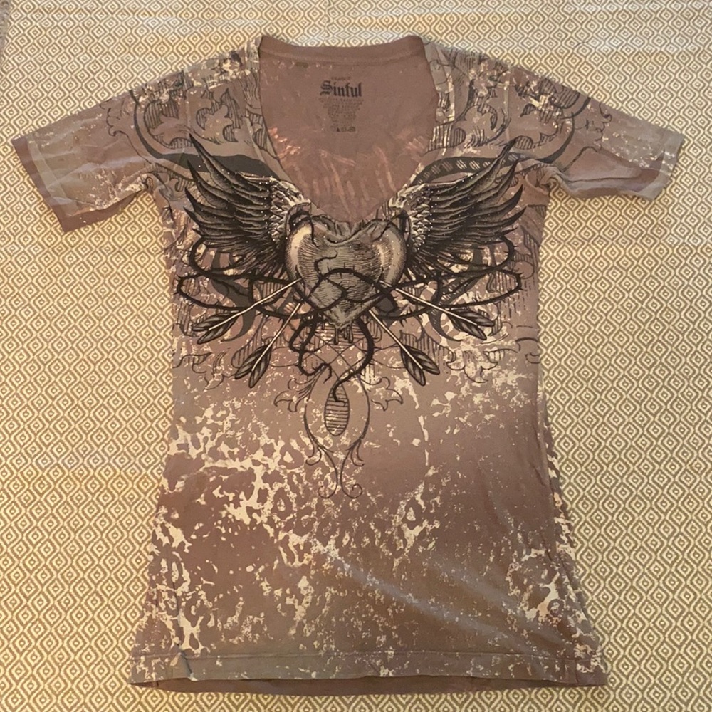 Short Sleeve V-Neck Tee Sinful by Affliction